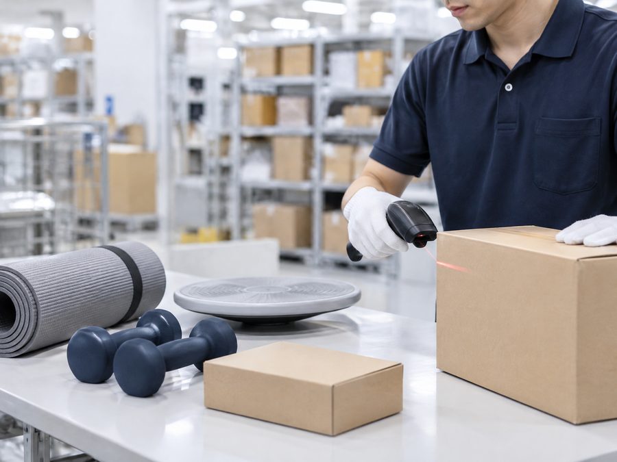 フィットネス用品の検品作業